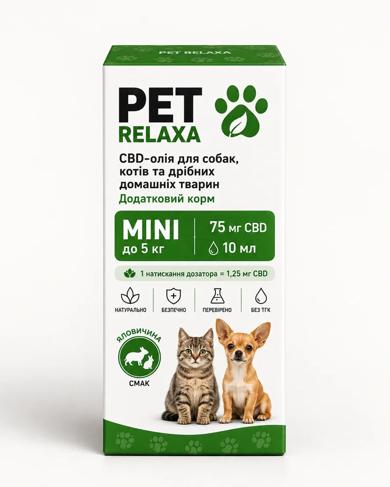 PET RELAXA MINI 0,75% — CBD-олія для котів та мініатюрних порід